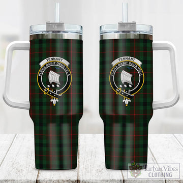 Tennant Tartan Tumbler with Handle with Family Crest One Size 40 OZ - Tartan Vibes Clothing