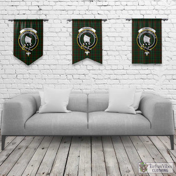 Tennant Tartan Gonfalon, Tartan Banner with Family Crest Rectangle - Tartan Vibes Clothing
