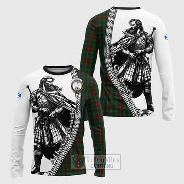 Tennant Tartan Clan Crest Long Sleeve T-Shirt with Highlander Warrior Celtic Style Unisex - Tartan Vibes Clothing