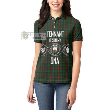Tennant Tartan Women's Polo Shirt with Family Crest DNA In Me Style Women - Tartan Vibes Clothing