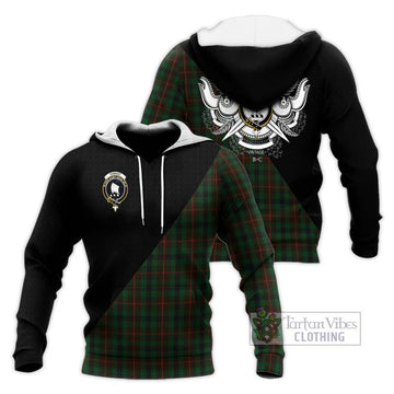 Tennant Tartan Knitted Hoodie with Family Crest and Military Logo Style Unisex Knitted Pullover Hoodie - Tartan Vibes Clothing