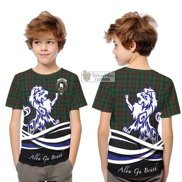 Tennant Tartan Kid T-Shirt with Alba Gu Brath Regal Lion Emblem Youth XL Size14 - Tartan Vibes Clothing