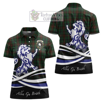 Tennant Tartan Women's Polo Shirt with Alba Gu Brath Regal Lion Emblem Women - Tartan Vibes Clothing