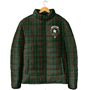 Tennant Tartan Padded Jacket with Family Crest Men's Padded Jacket - Tartan Vibes Clothing