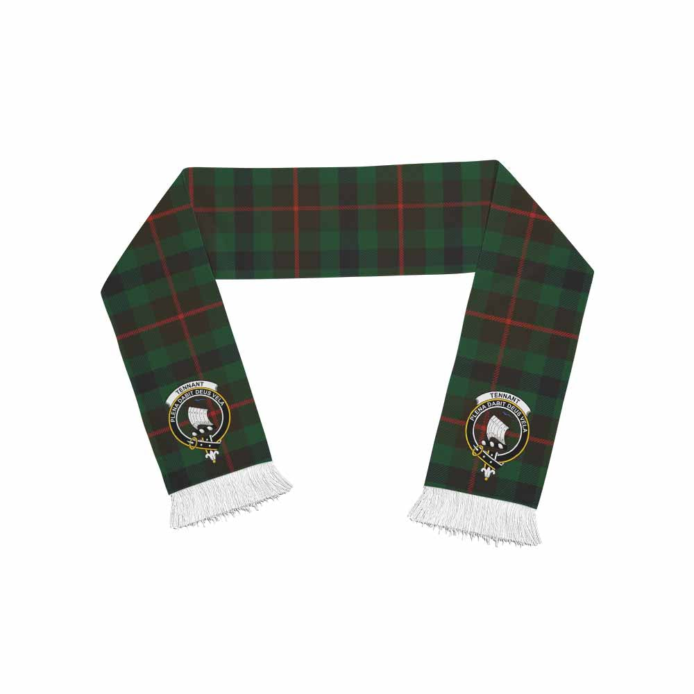 Tennant Tartan Ruffneck Scarf with Family Crest One Size 67.7*6.7 inches - Tartan Vibes Clothing