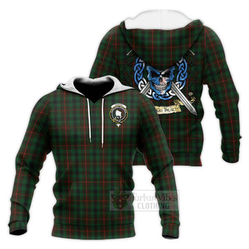 Tennant Tartan Knitted Hoodie with Family Crest Celtic Skull Style Unisex Knitted Pullover Hoodie - Tartan Vibes Clothing