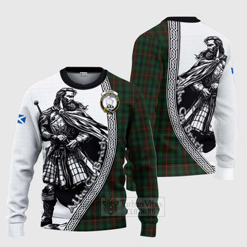 Tennant Tartan Clan Crest Knitted Sweater with Highlander Warrior Celtic Style Unisex - Tartan Vibes Clothing