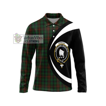 Tennant Tartan Long Sleeve Polo Shirt with Family Crest Circle Style Unisex - Tartan Vibes Clothing