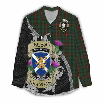 Tennant Tartan Family Crest Women's Casual Shirt Lion Rampant Royal Thistle Shield Celtic Inspired Female - Tartan Vibes Clothing