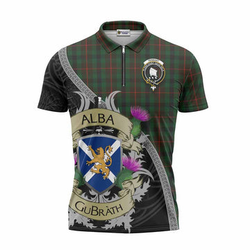 Tennant Tartan Family Crest Zipper Polo Shirt Lion Rampant Royal Thistle Shield Celtic Inspired Unisex - Tartan Vibes Clothing