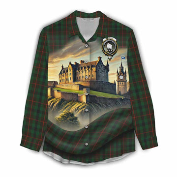 Tennant Tartan Family Crest Women's Casual Shirt with Scottish Ancient Castle Style Female - Tartan Vibes Clothing