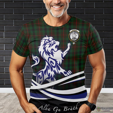 Tennant Tartan T-Shirt with Alba Gu Brath Regal Lion Emblem Kid's Shirt - Tartan Vibes Clothing