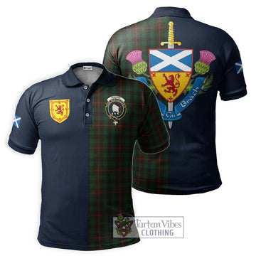 Tennant Tartan Polo Shirt Alba with Scottish Lion Royal Arm Half Style Kid - Tartan Vibes Clothing