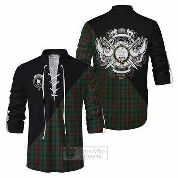 Tennant Tartan Ghillie Kilt Shirt with Family Crest and Military Logo Style Men - Tartan Vibes Clothing