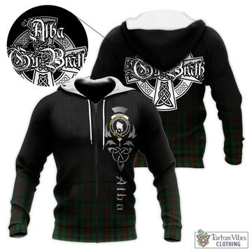 Tennant Tartan Knitted Hoodie Featuring Alba Gu Brath Family Crest Celtic Inspired