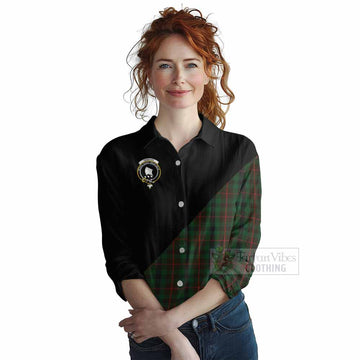 Tennant Tartan Women's Casual Shirt with Family Crest and Military Logo Style Female - Tartan Vibes Clothing