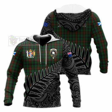 Tennant Crest Tartan Knitted Hoodie with New Zealand Silver Fern Half Style Unisex Knitted Pullover Hoodie - Tartan Vibes Clothing