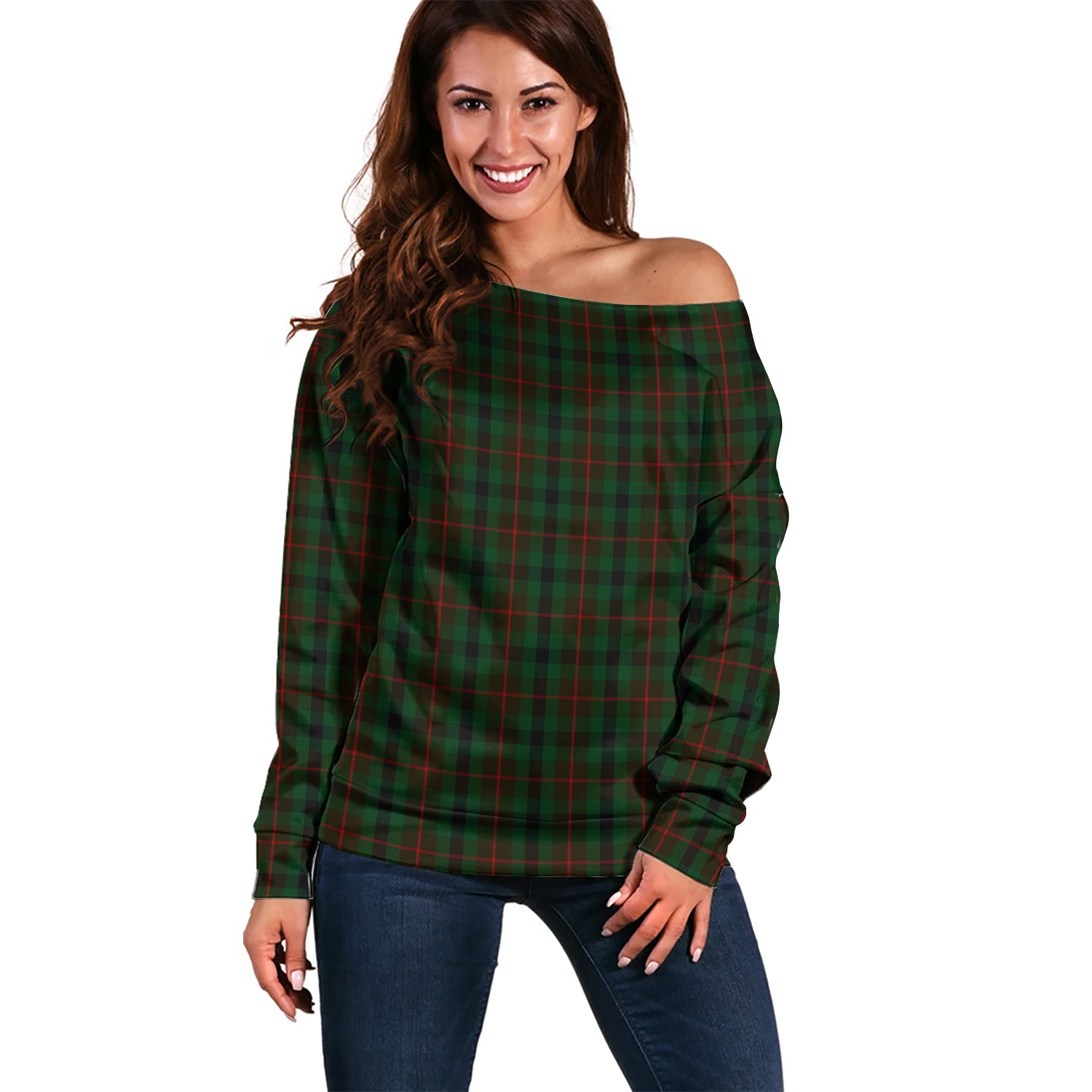 Tennant Tartan Off Shoulder Women Sweater Women - Tartan Vibes Clothing