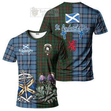 Tennant Tartan T-Shirt Happy St. Andrew's Day Half Tartan Style Kid's Shirt - Tartan Vibes Clothing