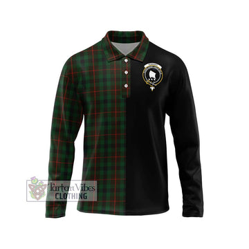 Tennant Tartan Long Sleeve Polo Shirt with Family Crest and Half Of Me Style Unisex - Tartan Vibes Clothing
