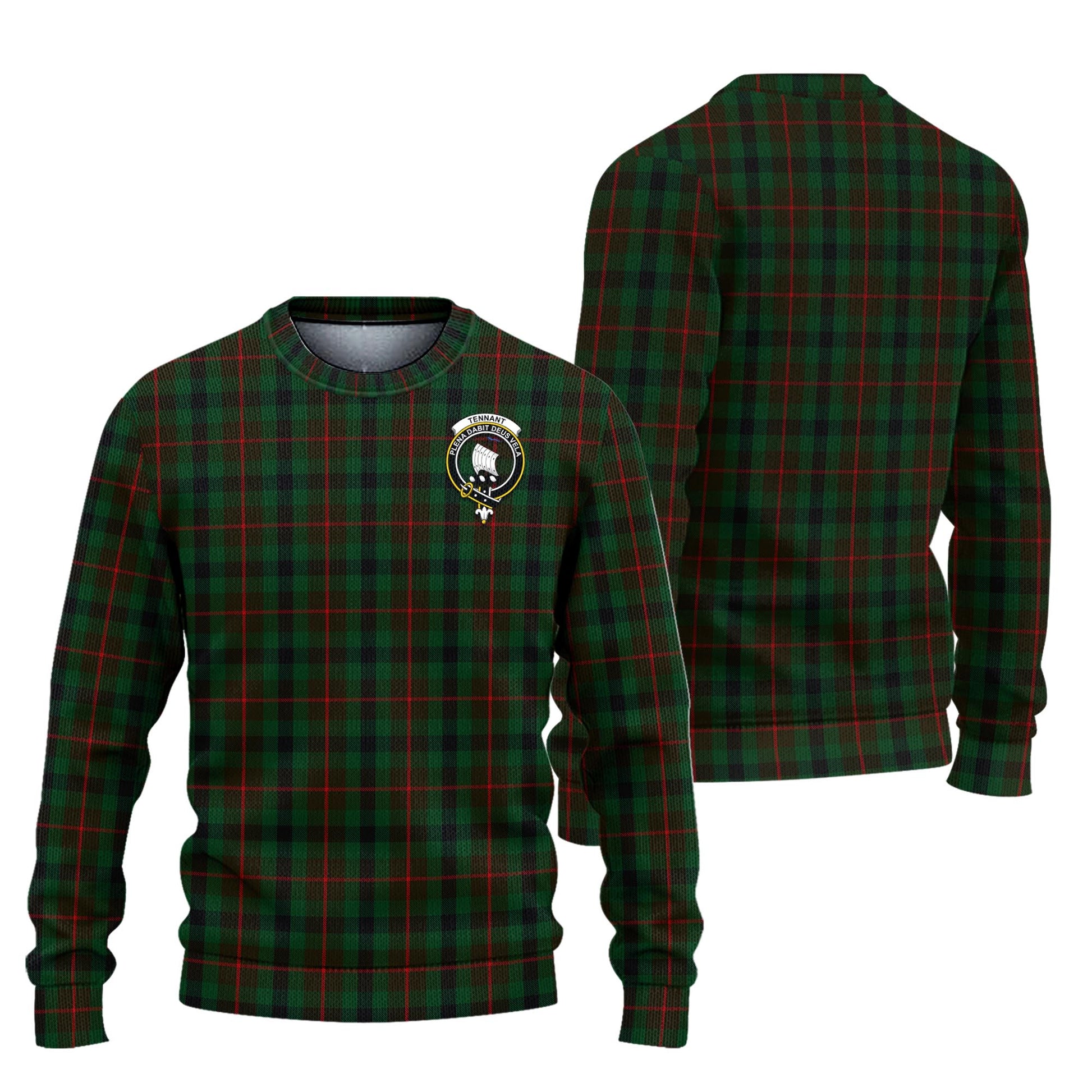 Tennant Tartan Ugly Sweater with Family Crest Unisex - Tartan Vibes Clothing