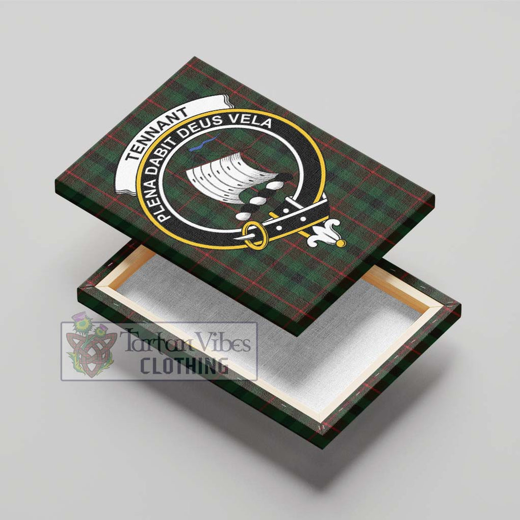 Tennant Tartan Canvas Print Wall Art with Family Crest - Tartan Vibes Clothing