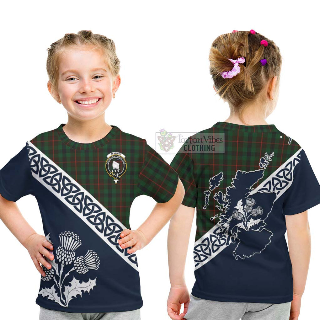 Tennant Tartan Kid T-Shirt Featuring Thistle and Scotland Map - Tartan Vibes Clothing