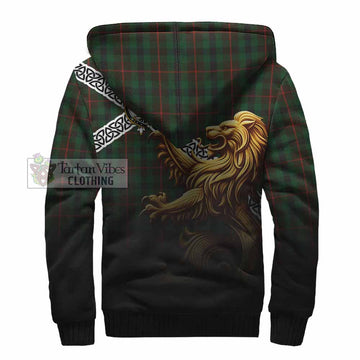 Tennant Crest Tartan Sherpa Hoodie with Golden Lion Emblem Celtic Style - Tartan Vibes Clothing