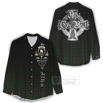 Tennant Tartan Women's Casual Shirt Featuring Alba Gu Brath Family Crest Celtic Inspired - Tartan Vibes Clothing