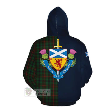 Tennant Tartan Cotton Hoodie Alba with Scottish Lion Royal Arm Half Style Pullover Hoodie - Tartan Vibes Clothing