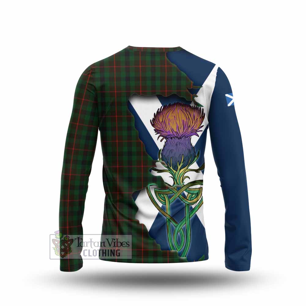Tartan Vibes Clothing Tennant Tartan Family Crest Long Sleeve T-Shirt Scottish Thistle Celtic Inspired