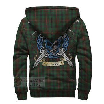 Tennant Tartan Sherpa Hoodie with Family Crest Celtic Skull Style - Tartan Vibes Clothing