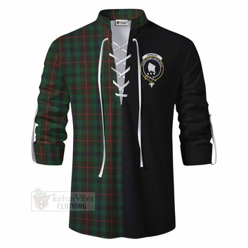 Tennant Tartan Ghillie Kilt Shirt with Family Crest and Half Of Me Style - Tartan Vibes Clothing