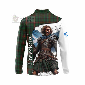 Tennant Crest Tartan Long Sleeve Polo Shirt Inspired by the Freedom of Scottish Warrior - Tartan Vibes Clothing