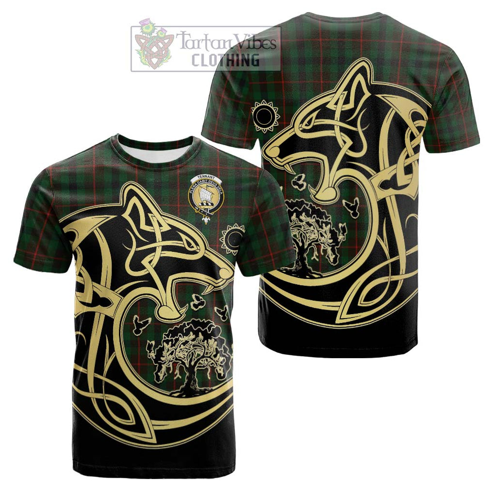 Tennant Tartan Cotton T-shirt with Family Crest Celtic Wolf Style Kid's Shirt - Tartan Vibes Clothing