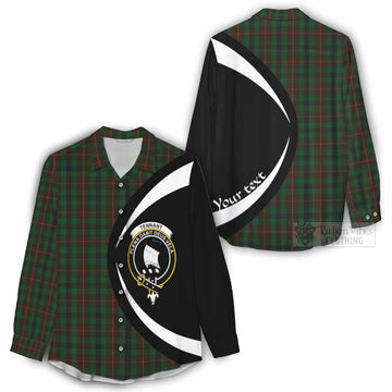 Tennant Tartan Women's Casual Shirt with Family Crest Circle Style - Tartan Vibes Clothing