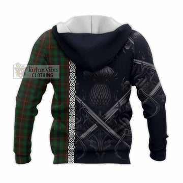 Tennant Tartan Knitted Hoodie with Family Crest Cross Sword Thistle Celtic Vibes - Tartan Vibes Clothing