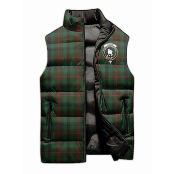 Tennant Tartan Sleeveless Puffer Jacket with Family Crest - Tartan Vibes Clothing
