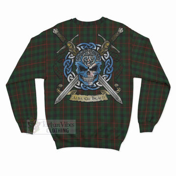 Tennant Tartan Sweatshirt with Family Crest Celtic Skull Style - Tartan Vibes Clothing