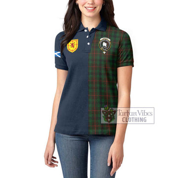 Tennant Tartan Women's Polo Shirt Alba with Scottish Lion Royal Arm Half Style - Tartan Vibes Clothing
