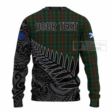 Tennant Crest Tartan Knitted Sweater with New Zealand Silver Fern Half Style - Tartan Vibes Clothing