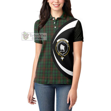 Tennant Tartan Women's Polo Shirt with Family Crest Circle Style - Tartan Vibes Clothing