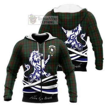 Tennant Tartan Knitted Hoodie with Alba Gu Brath Regal Lion Emblem Unisex Knitted Zip Hoodie - Tartan Vibes Clothing