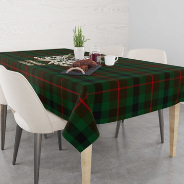 Tennant Tartan Tablecloth with Clan Crest and the Golden Sword of Courageous Legacy