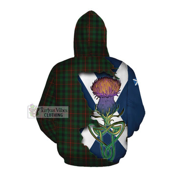 Tartan Vibes Clothing Tennant Tartan Family Crest Cotton Hoodie Scottish Thistle Celtic Inspired