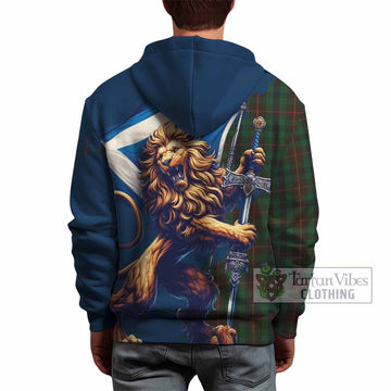 Tennant Tartan Family Crest Hoodie with Scottish Majestic Lion - Tartan Vibes Clothing