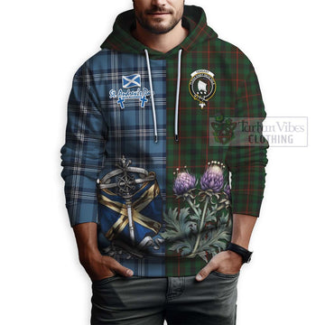 Tennant Tartan Hoodie Happy St. Andrew's Day Half Tartan Style - Tartan Vibes Clothing