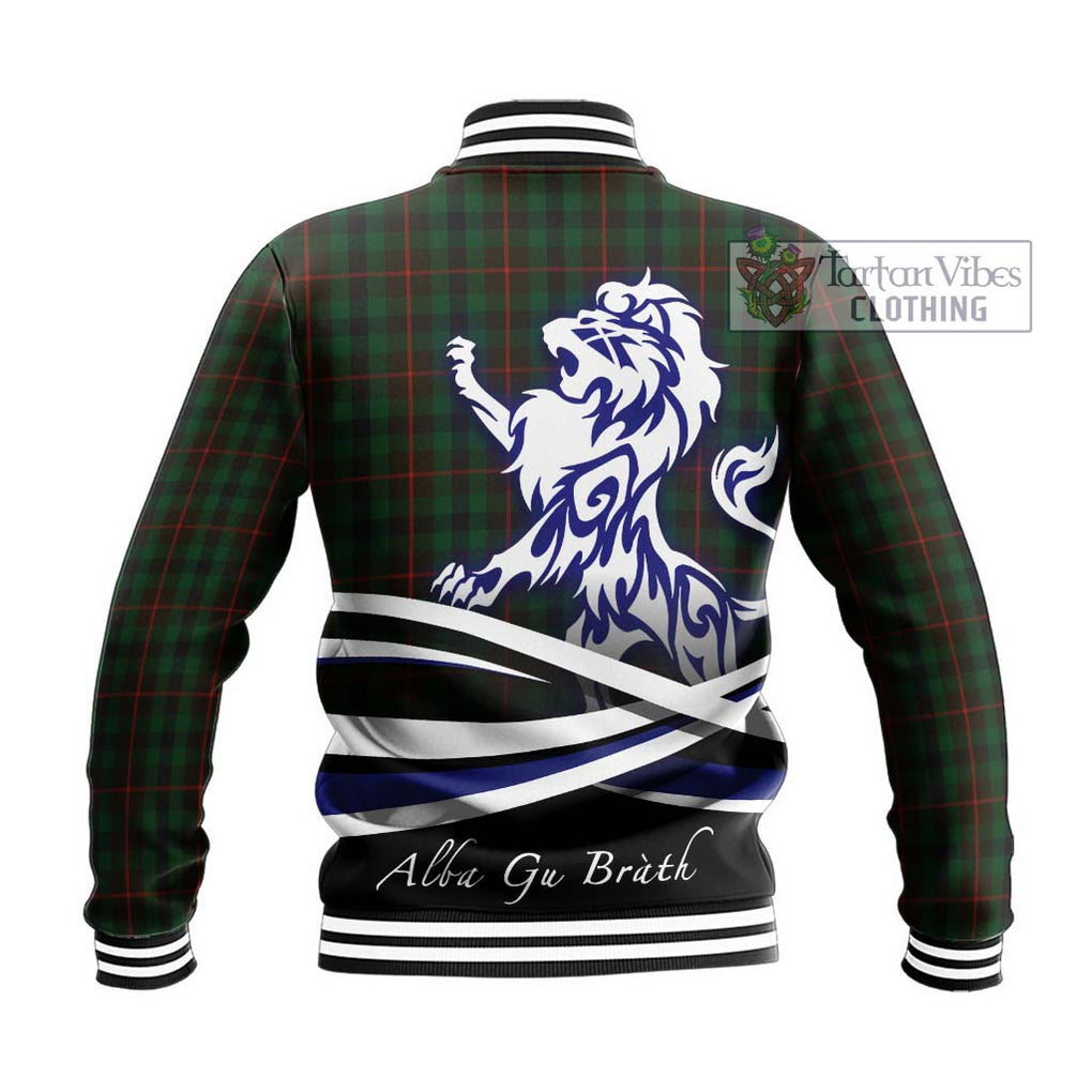 Tennant Tartan Baseball Jacket with Alba Gu Brath Regal Lion Emblem - Tartan Vibes Clothing