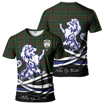 Tennant Tartan T-Shirt with Alba Gu Brath Regal Lion Emblem