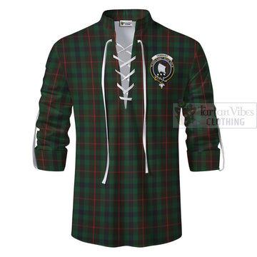 Tennant Tartan Ghillie Kilt Shirt with Family Crest Celtic Skull Style - Tartan Vibes Clothing
